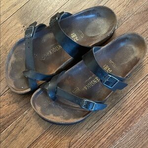 Birkenstock Dark Leather Double-Strap Sandals